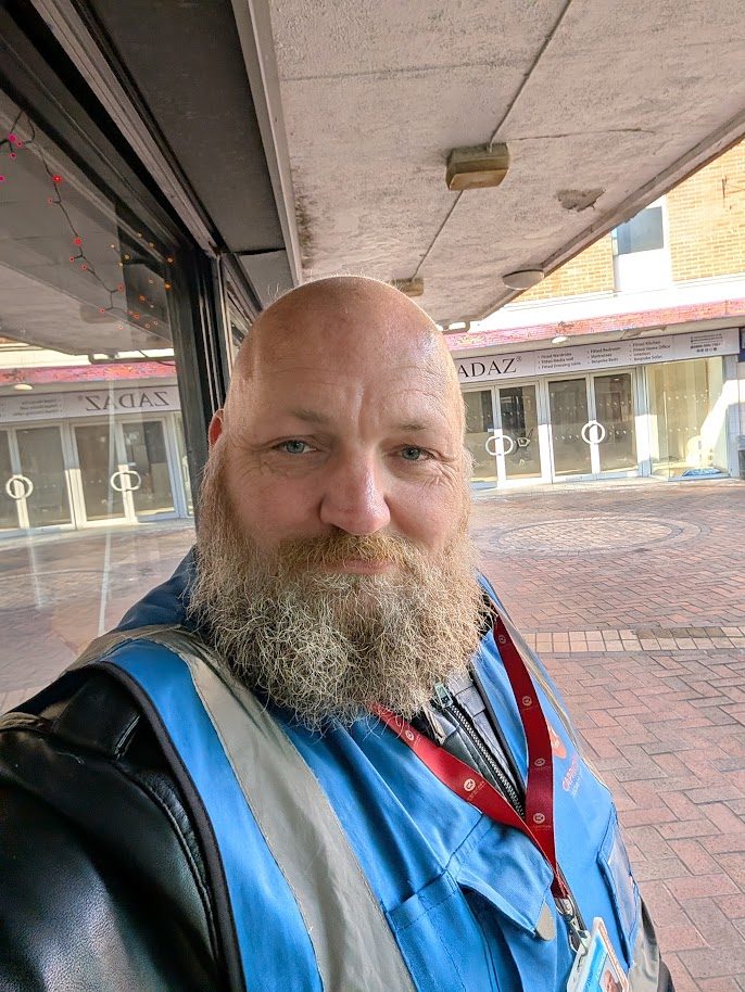 Kevin Stanley on vehicle security duty